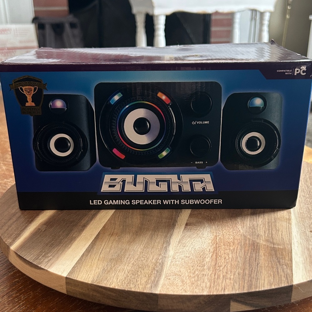 LED Portable Speaker with Subwoofer - Black